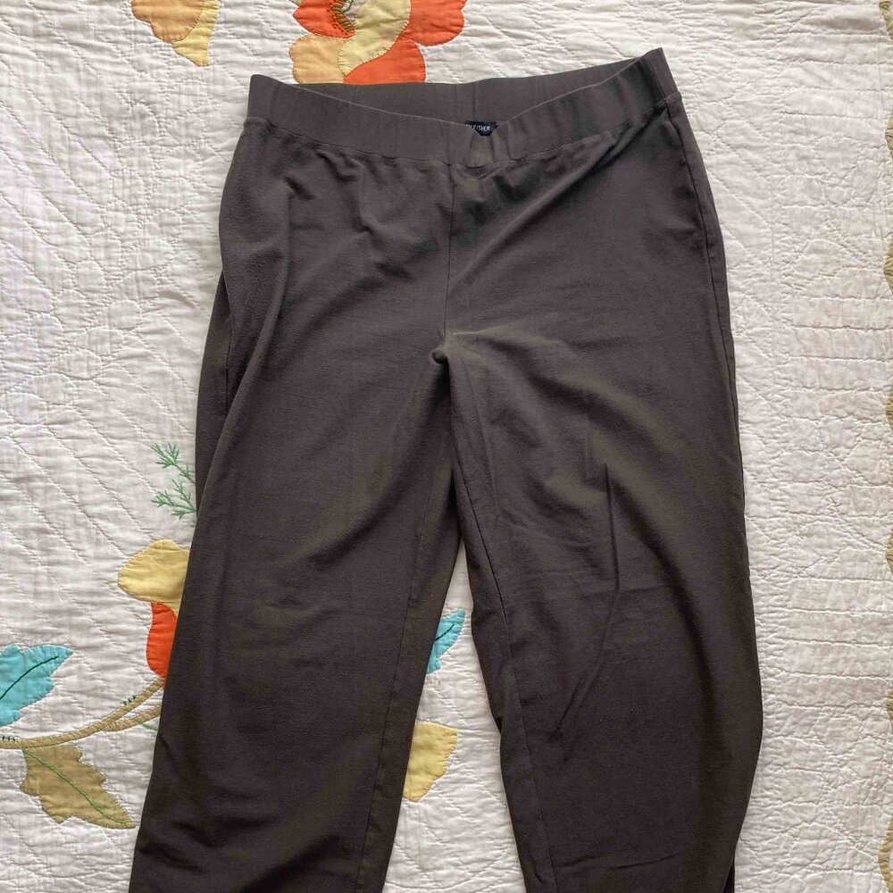 Eileen Fisher washable stretch crepe pants size M in graphite